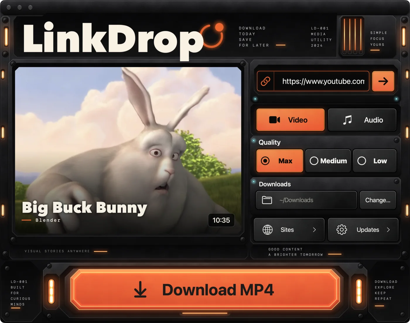 The LinkDrop window